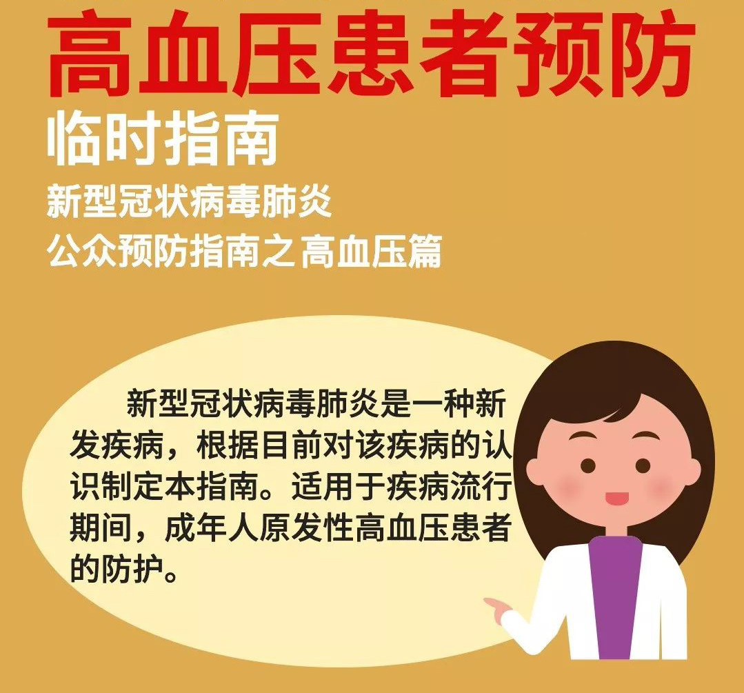 新型肺炎防控期間高血壓患者預(yù)防臨時(shí)指南